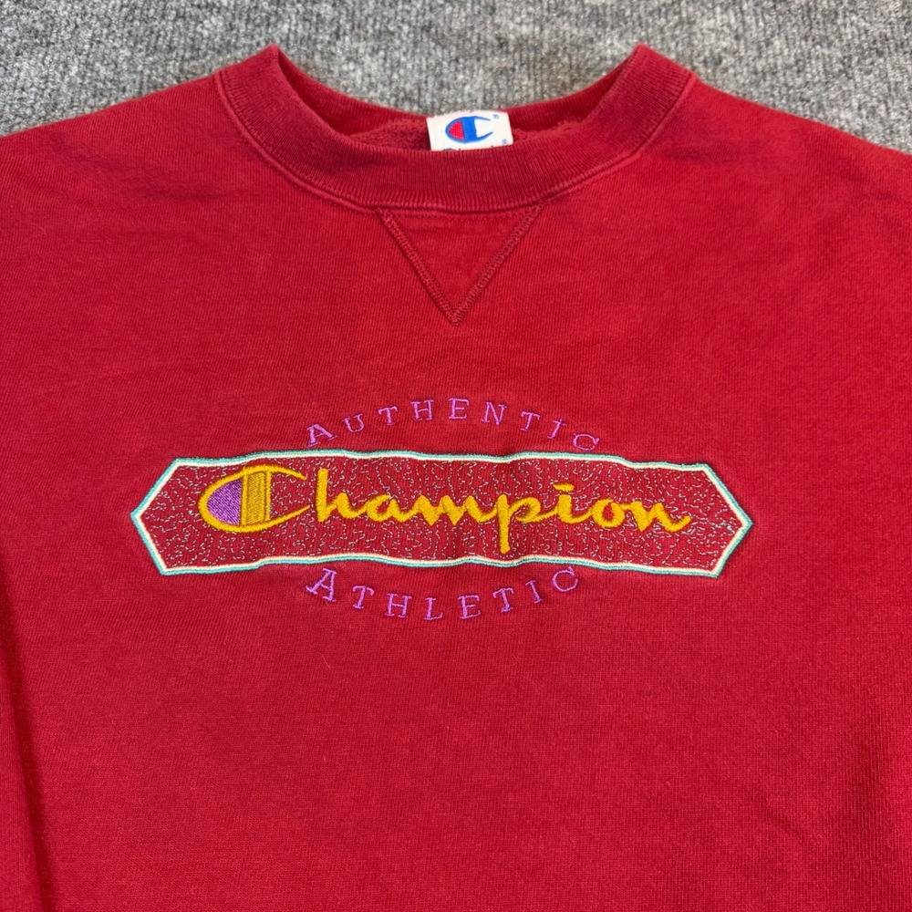 Vintage 90's Champion Sweatshirt Mens XL‎ Red Embroidered USA Made